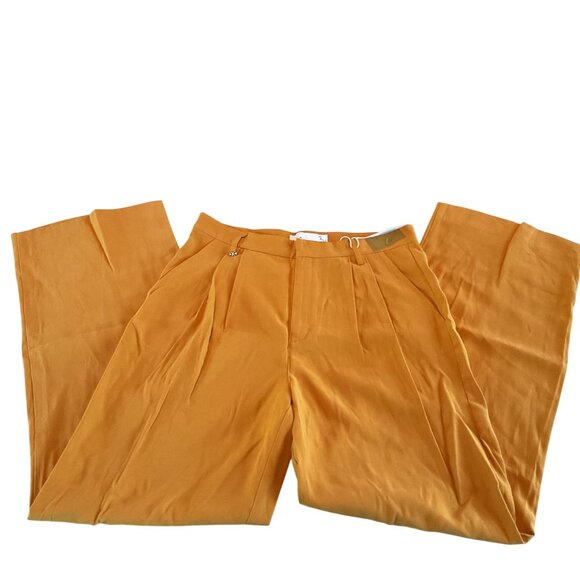 NWT Sam Edelman Codie High Rise Wide Leg Pant 31 Mustard Yellow Stylish Trousers - Picture 11 of 16